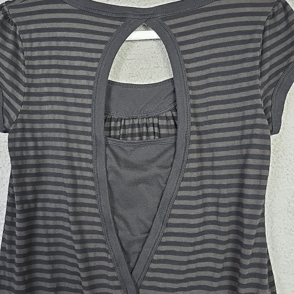 Self Esteem Women’s Short Sleeve Top Blouse Black/Brown Striped Size XL - Picture 13 of 15